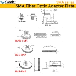 SMA Fiber Optic Adapter Plate Jumper Connector Adapter SMA Socket Flange SM1 Threaded Disc Coupling Cage Type Oeabt