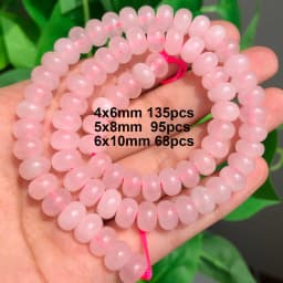 Natural Rose Quartz Beads Matte Pink Crystal Heart Faceted Round Loose Stone Beads for Jewelry Making DIY Handmade Bracelet