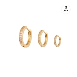 CRMYA Gold Silver Filled Several Sizes Hoop Earring CZ Zircon Heart Higgle Earrings For Women Jewelry Wholesale Aretes De Mujer