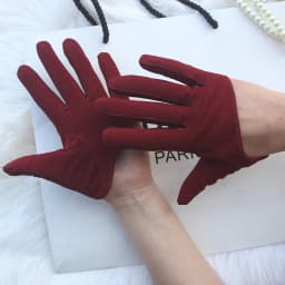 Sunscreen Gloves Women's Single Genuine Leather Half-palm Gloves Real Sheepskin Stage Show Driving gloves No Lining