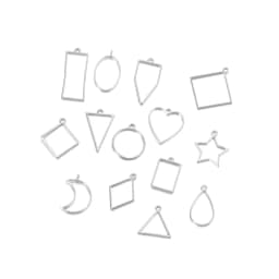11-22Pcs Metal Geometric Hollow Frame Bezel Border Molds UV Epoxy Resin Molds For DIY Jewelry Making Findings Round Pendants