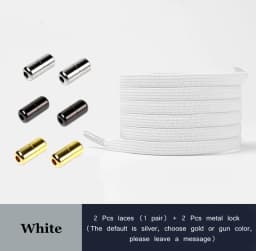 Flat No Tie Shoe laces Black White Shoelaces for Sneakers Elastic Laces without ties Kids Adult Quick lace for Shoes Rubber Band