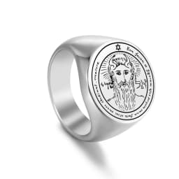 Dawapara Solomon Rings for Men Talisman Key of Solomon Amulet Punk Ring Stainless Steel Jewelry