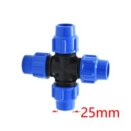 20/25/32/40/50/63mm Pe Pipe Cross Connector 4-Way Plastic Water Pipe Water Splitter 1/2 3/4 1 1.5 2 Inch Pipeline Coupler 1Pcs