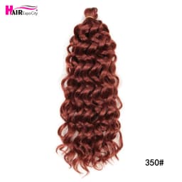 18-24 Inch Ocean Wave Crochet Braid Hair Hawaii Afro Curls Natural Synthetic Braiding Hair Extensions Pink 613 Hair Expo City