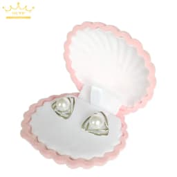 10pcs/lot Shell Shape Lovely Velvet Wedding Engagement Ring Box For Earrings Necklace Bracelet Jewelry Display Gift Box Holder
