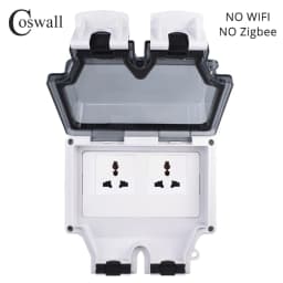 Coswall Tuya Wifi Voice Control IP66 Waterproof 13A Universal 3 Pin Socket Timer Switch Programmable Work With Alexa Google Home