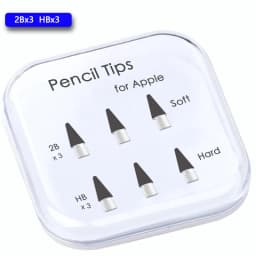 Peilinc Pencil Tips for Apple Pencil 1st / 2nd Generation, 2B Soft Double-Layered iPad Pencil Tip, White & Black Stylus Nib