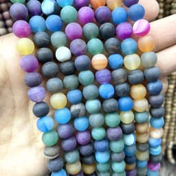 4 6 8 10 MM Natural Colorful Agates Round Loose Stone Beads For Jewelry Making Charm Diy Bracelet Necklace Earrings Material