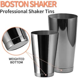 Stainless Steel Boston Shaker Bar Shaker with Different Surface Finish -2 Piece Cocktail Shaker, 15-Ounce and 25-Ounce