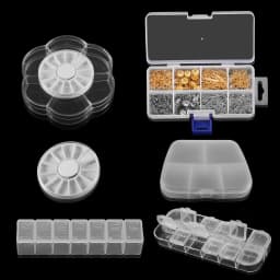 Transparent Plastic Storage Jewelry Box Compartment Adjustable Container For Beads Earring Box For Jewelry Rectangle Box Case