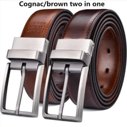 1Pcs Men's Leather Reversible Belt - Classic & Fashion Designs Two in One Belts With Rotated Buckle Ceinture Size 75-160cm