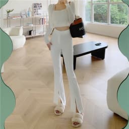 QOERLIN Micro-Flared Pants Women's High Waist Slim Casual Chic Wide Leg Split Trousers Elegant Black White Suits Pants