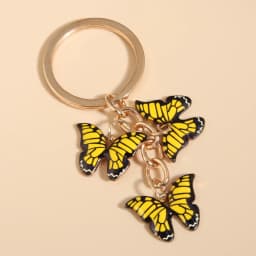Cute Keychain Colorful Butterfly Key Ring Enamel Flying Animals Key Chains For Women Girls Handbag Accessorie Handmade Jewelry
