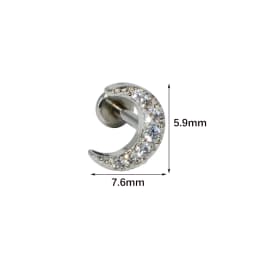 1pcs Titanium & Steel CZ Gem Ear Tragus Cartilage Helix Earrings Labret Lip Bar Stud Ear Stud Body Piercing Jewelry For Gift
