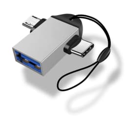 2 in 1 OTG Adapter USB 3.0 Female To Micro USB Male and USB C Male Connector Aluminum Alloy on The Go Converter For xiaomi