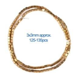 AAA+ Color Retention Gold Plated Natural Hematite Beads Round Cube Cylinder Loose Rondelle Beads For Jewelry Making DIY Bracelet