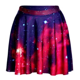 Women's Blue Starry Sky Galaxy Printed Cheering Squad Tutu Skater, Mini Pleated Skirt, Sexy Girl, New Summer