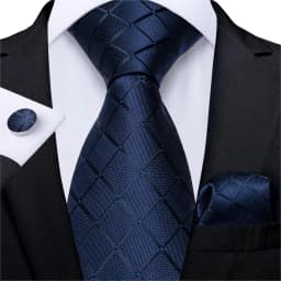 New Fashion Plaid Men's Tie Set High Quality 8cm Width Neck Tie Handkerchief Cufflinks Business Wedding Tie Gift For Men
