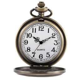 Bronze Vintage King Arthur Pattern Quartz Pocket Watch Digital Watch Face Alloy Practical Chain Pendant Men Women Collectible