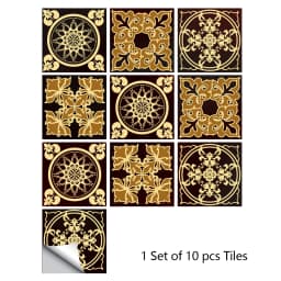 10/15/20cm Mandala Style Matte Surface Tile Sticker Peel & Stick Decoration Film For Tiles /Ground in Kitchen Wardrobe Wallpaper