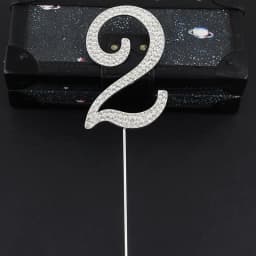 1Pc New Glitter Alloy Rhinestone Golden Silver Number Cake Toppers Baby Shower Birthday Decoration Wedding Digital Cakes Decor