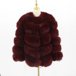 pink java QC8066 high quality women real fox fur coat wihter warm thick fox fur jacket genuine fur short coat long sleeves