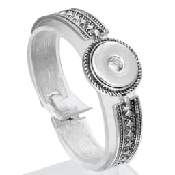 Wholesale 18mm Snap Bracelets High Quality Metal Silver Color Snap Button Bracelet Bangle Adjustable Chain Bracelets