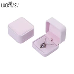 1 PC High Quality Storage Presentation Necklace Pendant Jewelry Box Velvet Case Earrings Plastic Display Box 12 Colors