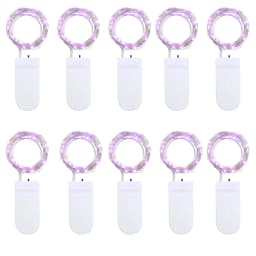 10Pack LED String Light 1M 2M 3M Button Battery Copper Wire Fairy Lights for Wedding Patio Party Garden Decor