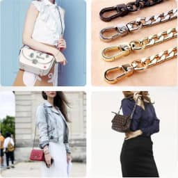 Long 120cm Metal Purse Chain Strap Handle Replacement Chain Handbag Shoulder Bag Chain Accessories Gold/Silver/Black
