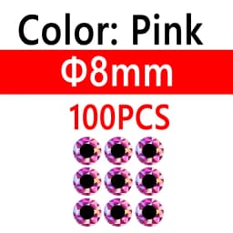 100pcs 2D Metal Jigs Lure DIY Fish Eyes Holographic Flat Fishing Fly Eyes Sticker for Slow Jigging Fishing Lure Baits 3mm-12mm
