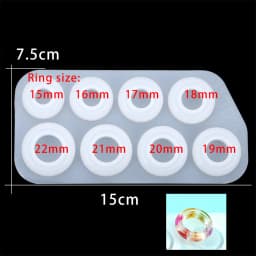 14 Holes Sizes Flat Rings Mold Collection Handmade DIY Making Pendant Ring Jewelry Silicone Mold Crystal Epoxy Mould Epoxy Resin