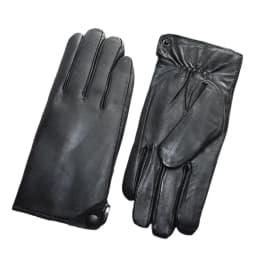 Winter Thick Warm Touch Screen Sheepskin Gloves Men's Leather White Rabbit Fur Lining Outdoor Wind and Cold Finger Gloves