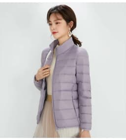 Women White Duck Down Jacket Winter Fall Female Ultra Light Down Jackets Slim Solid Long Sleeve Parkas Candy Color Zip Coat