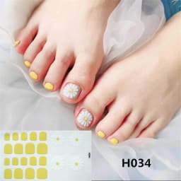 22Tips/Sheet Nail Sticker Adhesive Toenail Art Polish Tips French Glitter Sequins Nail Wraps Strips Easy Toenail Sticker