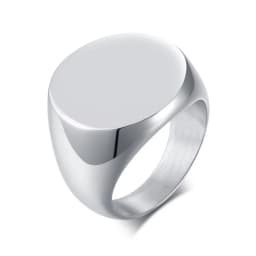 Vnox 12.5mm Signet Ring for Men, Black Square Top Stainless Steel Finger Band, Gothic Punk Rock Boy Stamp Rings
