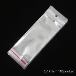 100pcs Transparent Self Adhesive Plastic Storage Bag OPP Poly Pack Bag With Hang Hole Retail Packaging Pouches Beads Jewelry Bag