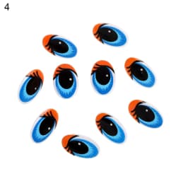 10Pcs 3D Plastic Eyes Dolls Eyes Cute Colorful Oval Cartoon Kids Stuffed Animals Plush Eyes DIY Handmade Dolls Accessories Toys