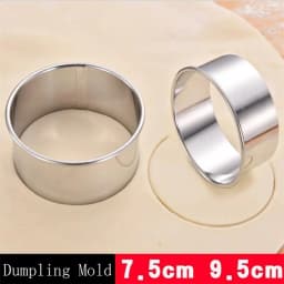 Large Stainless Steel Round Dumplings Wrappers Molds Set Cutter Maker Tools Round Cookie Pastry Wrapper Dough Cutting Food Tool