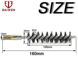 1pc Steel Wire Pipe Tube Brush Cleaning Tools Water Pipe M12 Steel Wire Pipe Tube Sweep Cleaning Chimney Hand Tools 18-75mm