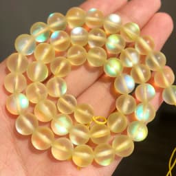 Matte Austria White Pink Crystal MoonStone Glitter Round Natural Loose Bead For Jewelry Making Diy Bracelet Necklace 6 8 10 mm