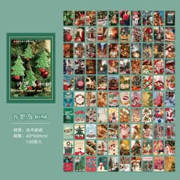 100sheets/lot Memo Pads Material Paper Christmas handwriting small book Junk Journal Scrapbooking Background Decoration