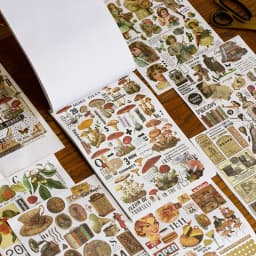 Yoofun 50sheets Magazine Sticker Book Washi Paper Journal DIY Material Decoration Stickers Memo Pad Scrapbooking Ins Stationery
