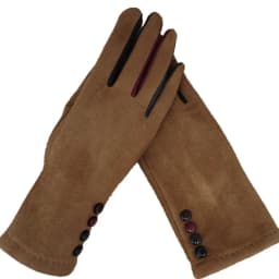 Winter Female Single Layer Warm Cashmere Full Finger Button Cycling Mittens Women Suede Leather Touch Screen Driving Gloves J23