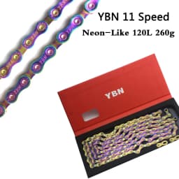 YBN Bicycle Chain Ultralight Black Gold Silver Half All Hollow 10 11 12 Speed Chain MTB Mountain Road Bike Chain for Shimano