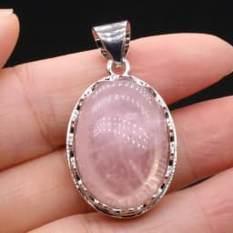 Natural Stone Pendant Egg-Shaped Lace Pendant Rose Quartz/Malachite/Lapis Lazuli/Agates For Jewelry Making DIY Necklace Earrings