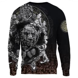Tattoo Style Hoodie Bear Claws And Hammer 3D Printed Mens hoodies Unisex Sweatshirt Autumn Casual Streetwear DW766