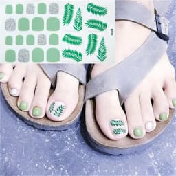 22Tips/Sheet Nail Sticker Adhesive Toenail Art Polish Tips French Glitter Sequins Nail Wraps Strips Easy Toenail Sticker