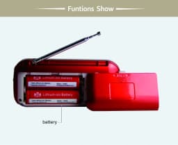 EONKO B836S FM Radio with TF USB AUX Flashlight 2*1200mah Rechargeable Battery